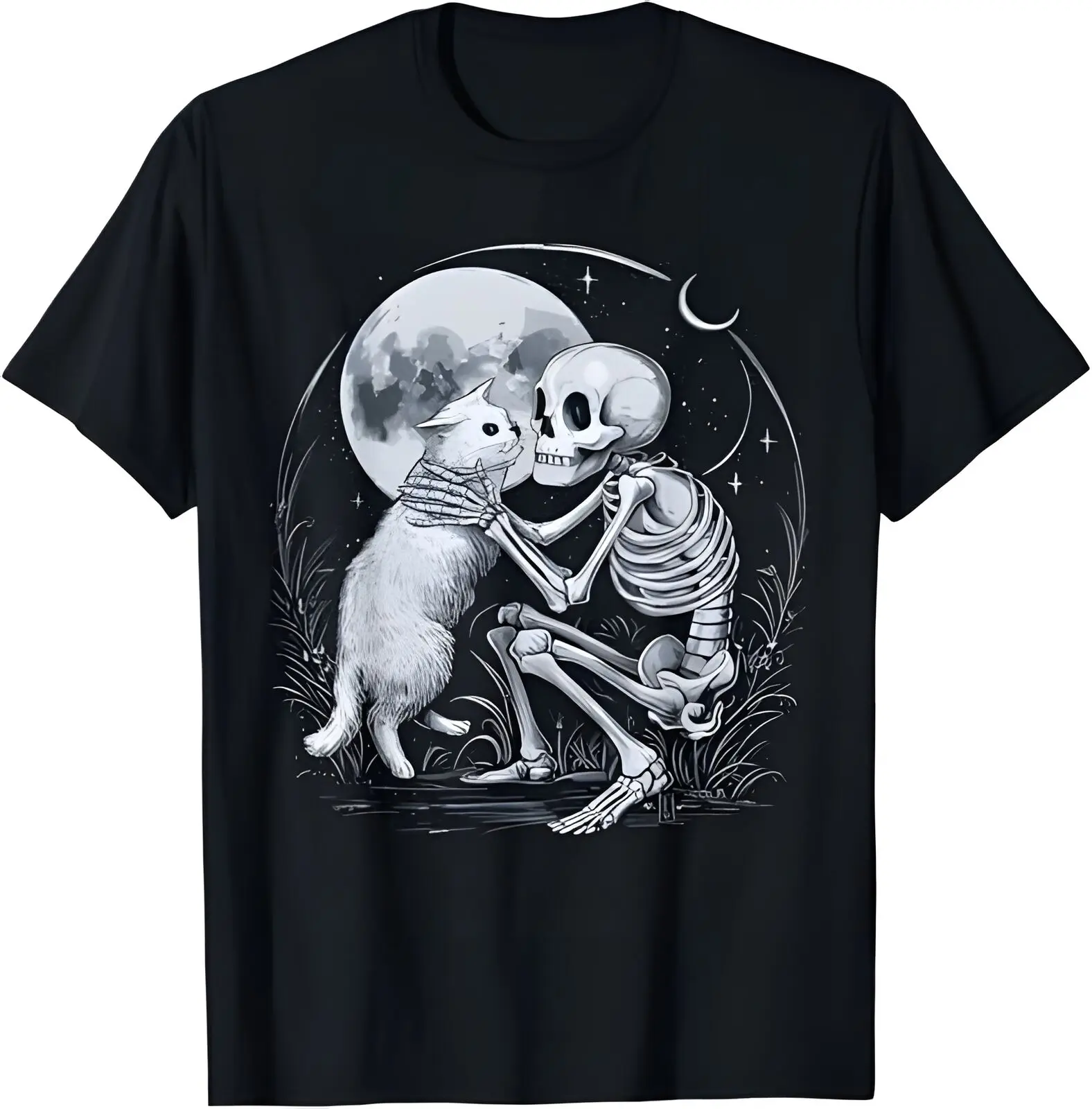 

Skeleton Kitten Cute Gothic Pattern Halloween T-shirt