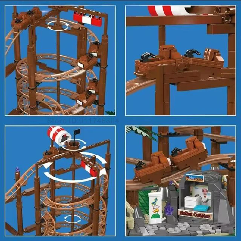 Double Helix Roller Coaster Building Blocks MOC 11013 Amusement Park Model Bricks Ideas Architecture Toy Gift Kids Girls Boys