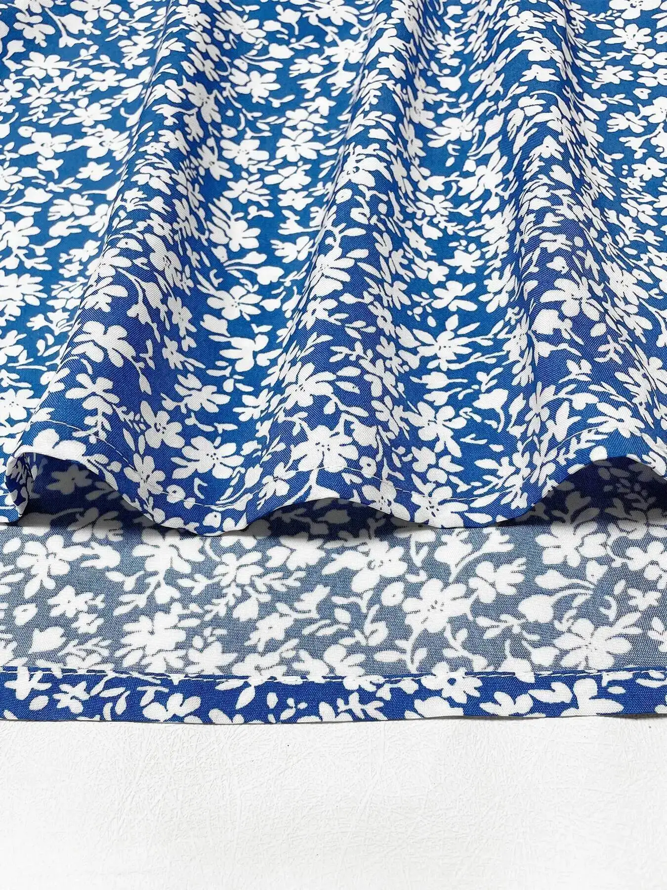 여성 보헤미안 스타일 휴가복 프렌치 스타일 꽃무늬 프린트 주름 장식 허벅지 트임 밀크메이드 퍼프 소매 스퀘어 넥 드레스 97AZ