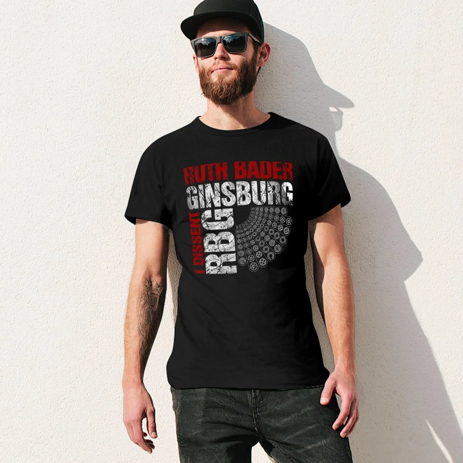 Ruth Bader Ginsburg I Dissent Distressed Text - Original Design T-Shirt croswit shirt man heavyweights designer t shirt men