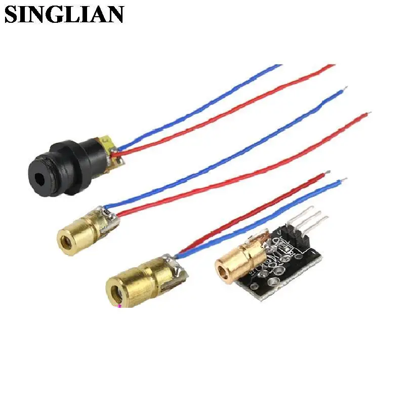 1pcs 3V/4.5V/5V Laser Head Diode Punctate Red Dot Copper Semiconductor Laser Tube 6MM Outer Diameter Laser Sensor Module