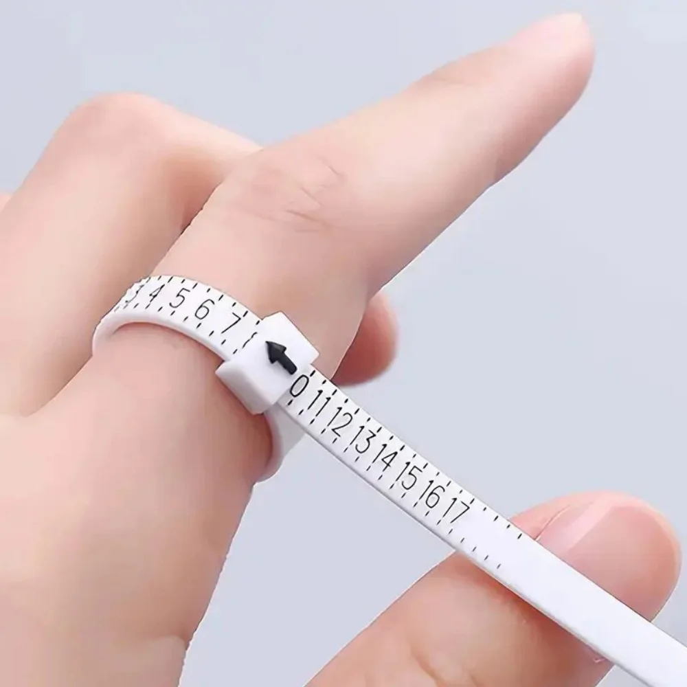 1PC with graduated finger measuring device, finger circumference measuring ruler, ring size measuring, reusable, US size, ring