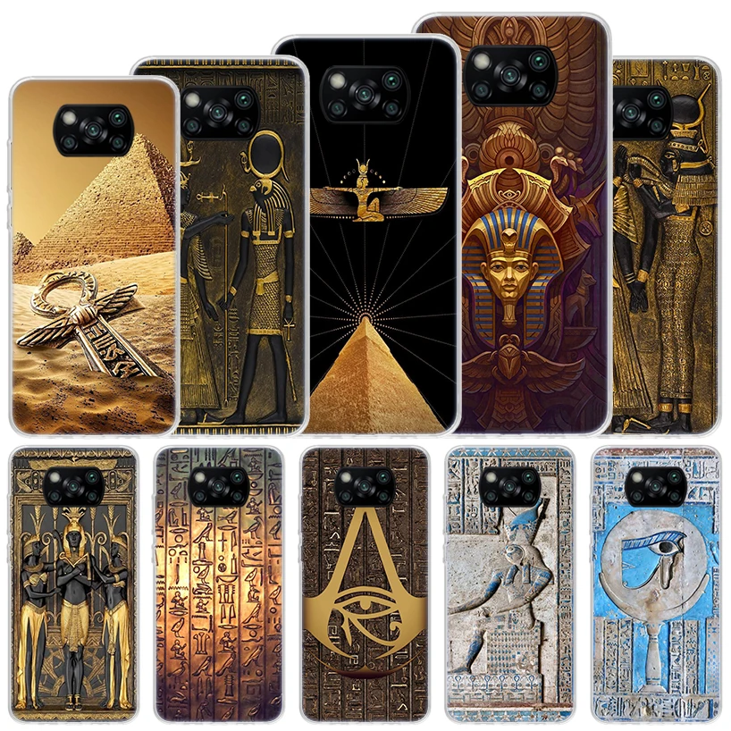 Egypt Nefertiti Anubis Ankh Pharaoh Soft Case For Xiaomi Poco X6 X5 X4 X3 Nfc F6 F5 Pro Phone Cover F4 Gt F3 F2 F1 M5S M4 M3 M5 