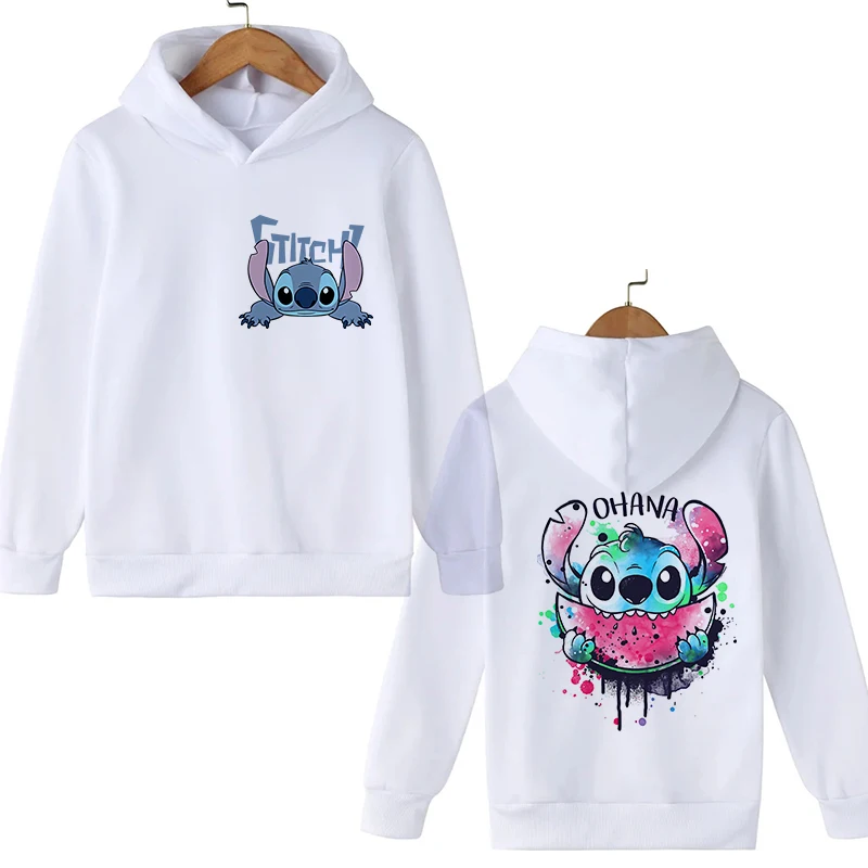 Tişörtü yeni dikiş Hoodie çocuk karikatür giysi çocuk kız erkek Lilo ve dikiş kazak Manga Hoody bebek rahat üst