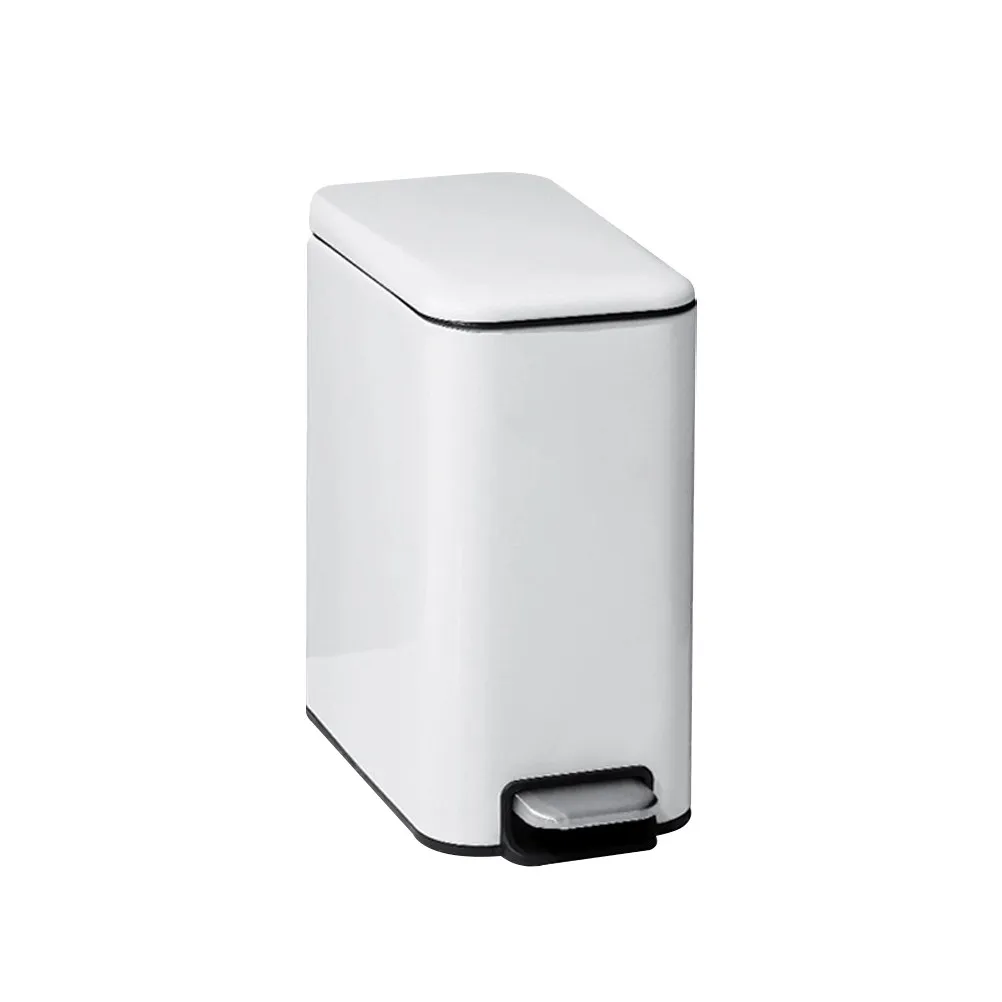 Convenient Foot Pedal Garbage Can Stainless Steel Body PP Inner Bucket Compact Design for Home Toilet Kitchen Dormitory Trash