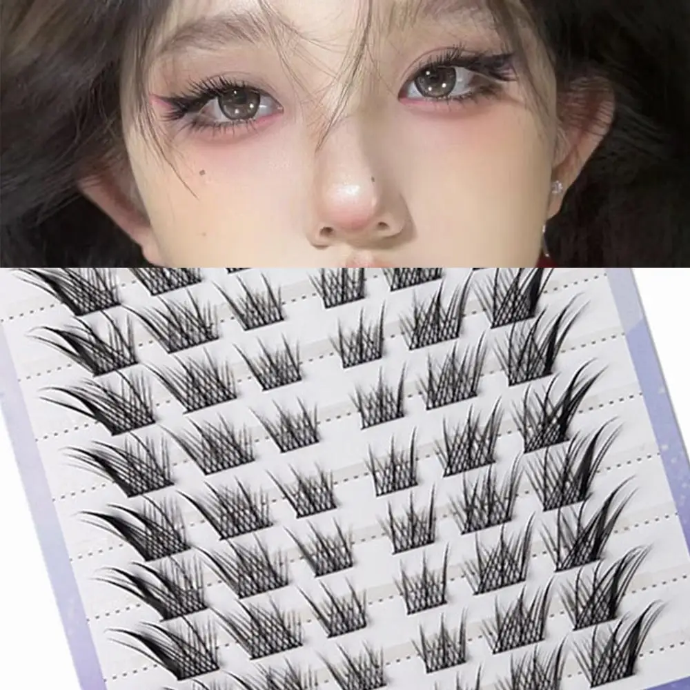 

60Pcs Cat Eye Natural Lashes Clusters Manga Wispy DIY Lash Extensions Wispy C Curl Fox Eye Lash Extension for Eyelash Extensions