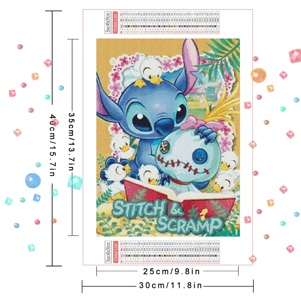 Disney Diamond Painting Stitch Angie Drill 5D DIY Diamond Embroidery Handmade Home Decor Full Round 30x40cm