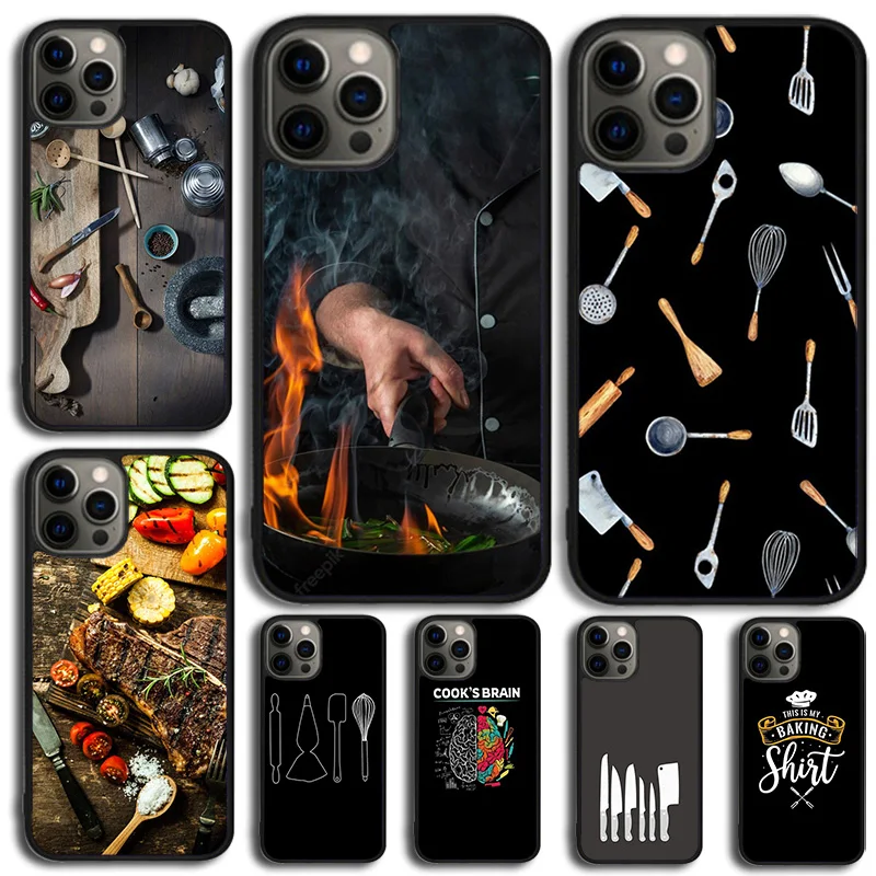 Backen Koch Koch Telefon Fall für iPhone 16 15 14 13 12 Mini 11 Pro Max plus x xs max xr Abdeckung Shell Coque