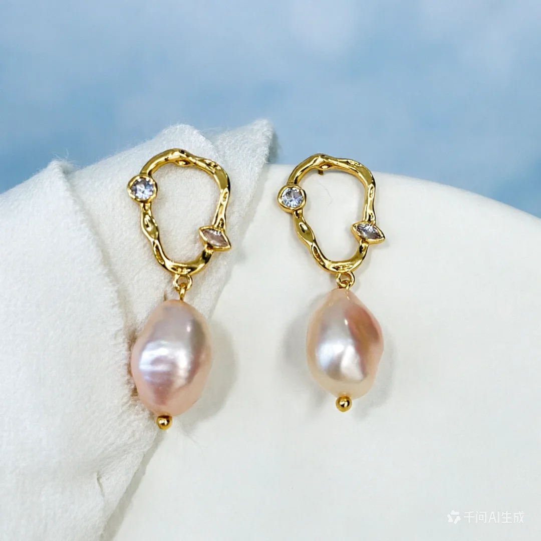 

WT-MPE177 Classical Design 18K Gold Plated Zircon And Natural Freshwater Pearl Earrings For Women Wedding Wearing Accessory