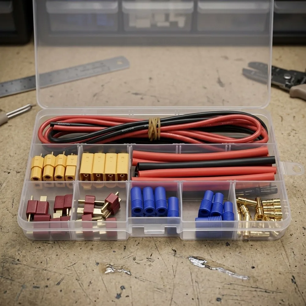 For RC Connector System 50 pcs For EC3 For XT60 T-Shape Connectors with 14AWG Silicone Wire for Battery Connection in Racing