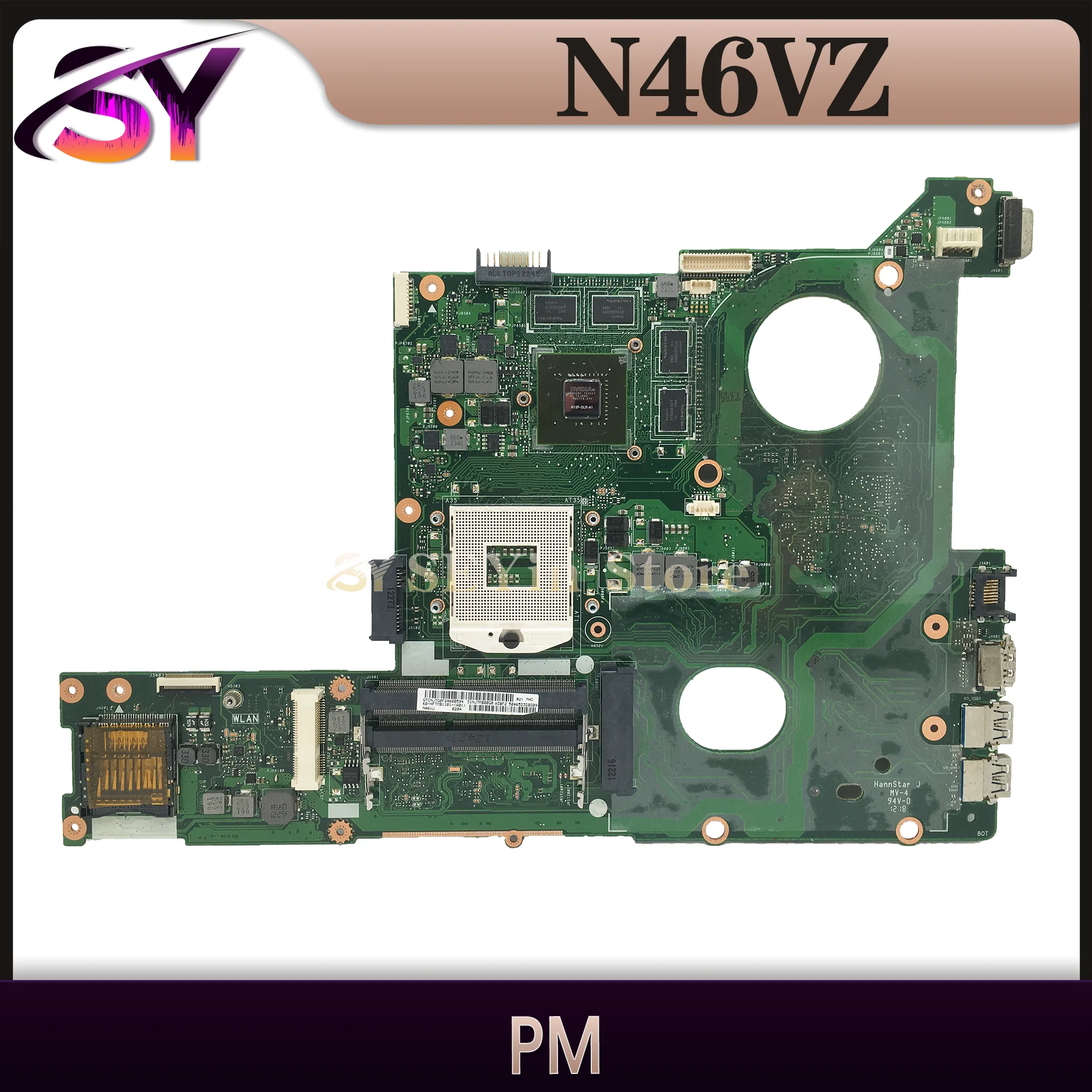 Mainboard N46V N46VB N46VJ N46VM N46VZ Laptop Motherboard HM76 GT630M GT635M DDR3 MAIN BOARD TEST OK