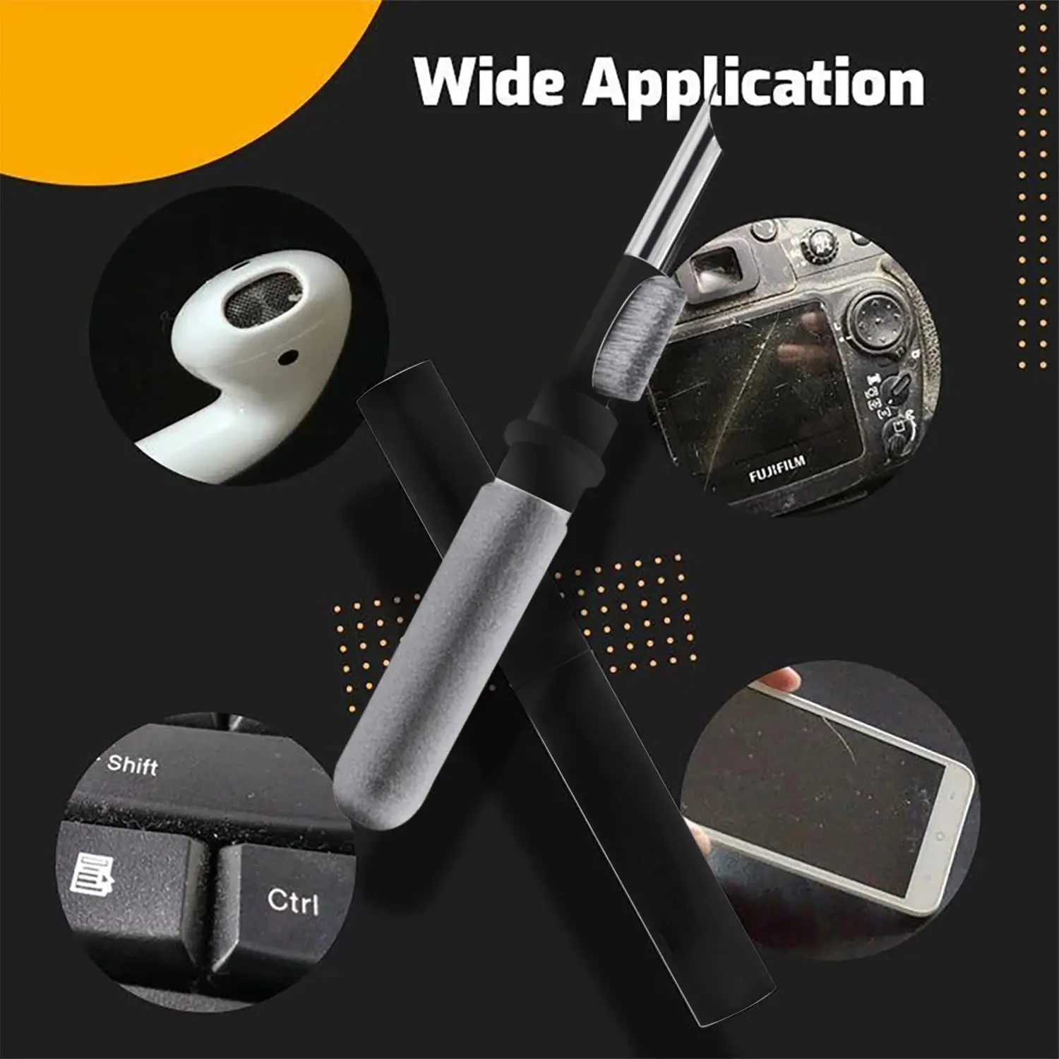 Bluetooth Earbuds Cleaning Pen,in-Ear Headphones Cleaning&Soft Dust Removal Brush Pen for Dust in  Headset Box,Camera and Phone