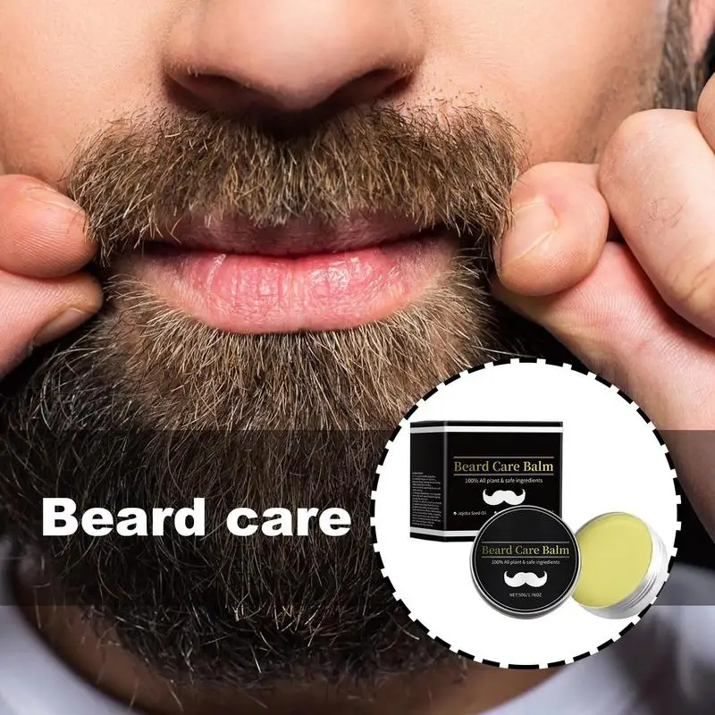 Healthy Growth Moisturizing Beard Wax Dashing Gentlemen Beard Care Balm Facial Black Beard Strengthen Cream For Thicken Beard