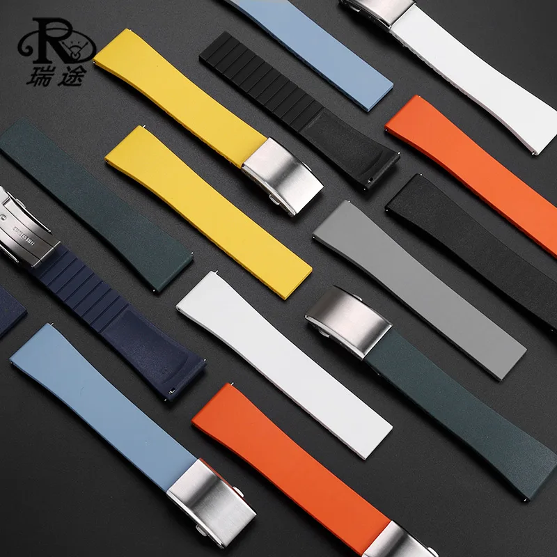 For any brand 18 19 20 21 22mm For Longines Omega IWC Quick watchband FKM fluoro rubber strap For Cut To Size watch accessories