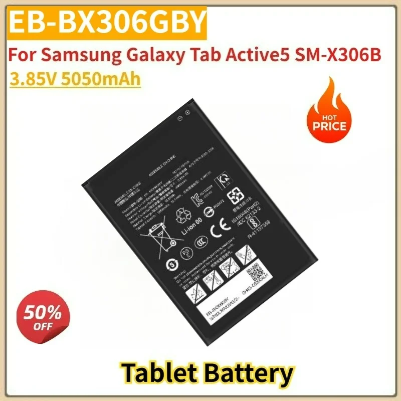 

High Quality EB-BX306GBY Tablet Battery 3.85V 5050mAh For Samsung Galaxy Tab Active5 SM-X306B Brand New Replacement Battery