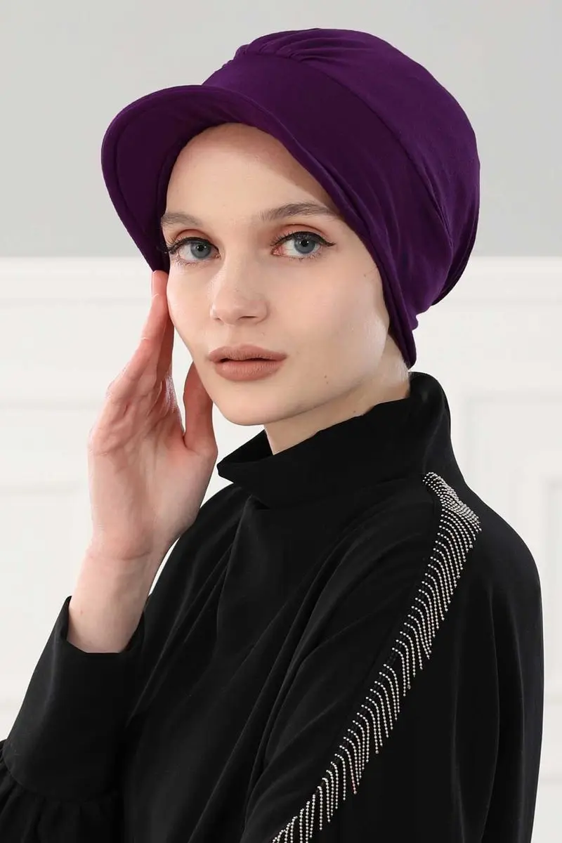 Combed cap purple