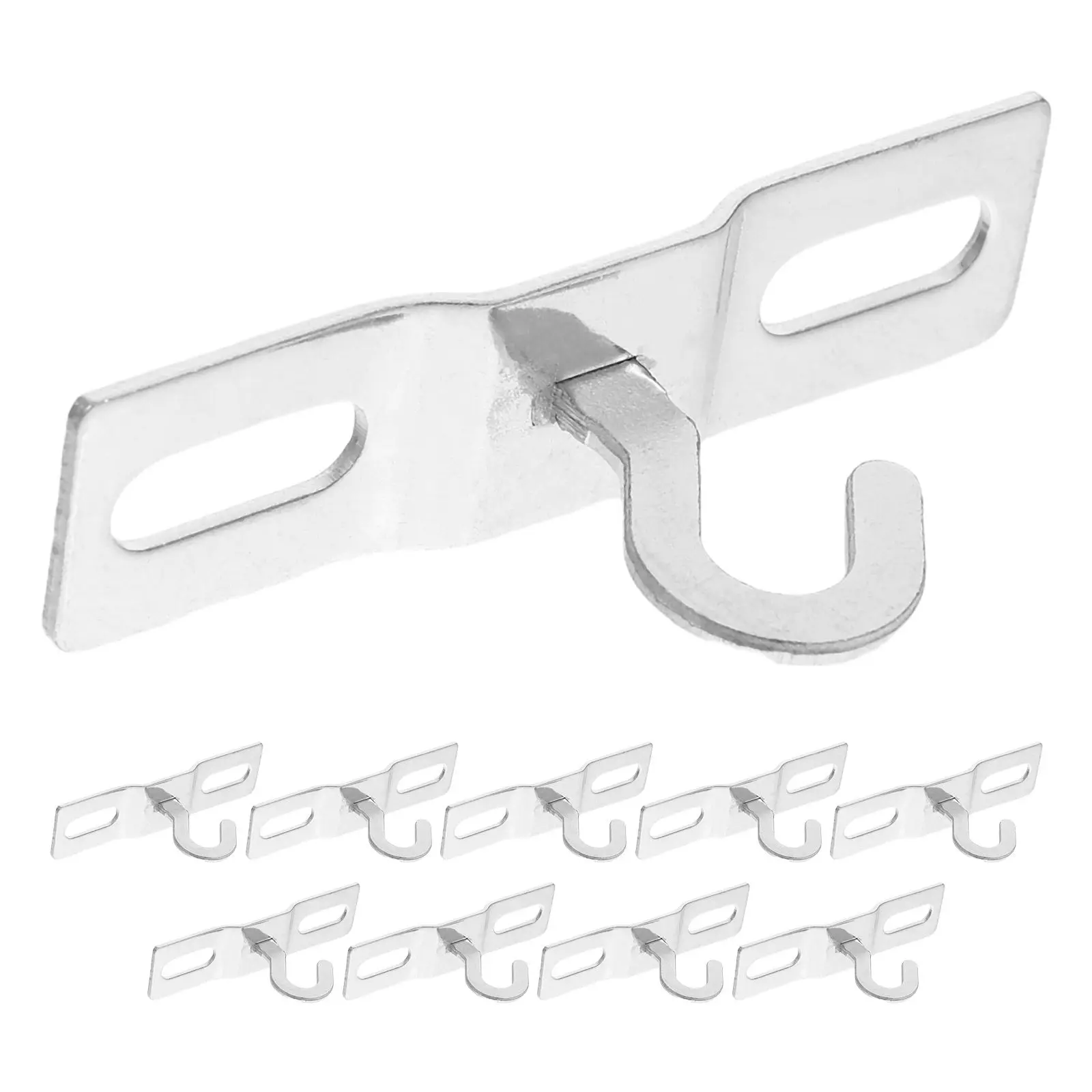 10Pcs Sleek Metal Plate Hooks for Ceiling Lighting Crossbar Pendant Lamps Plant Hangers Office Home Decor Drop Ceiling Mounting