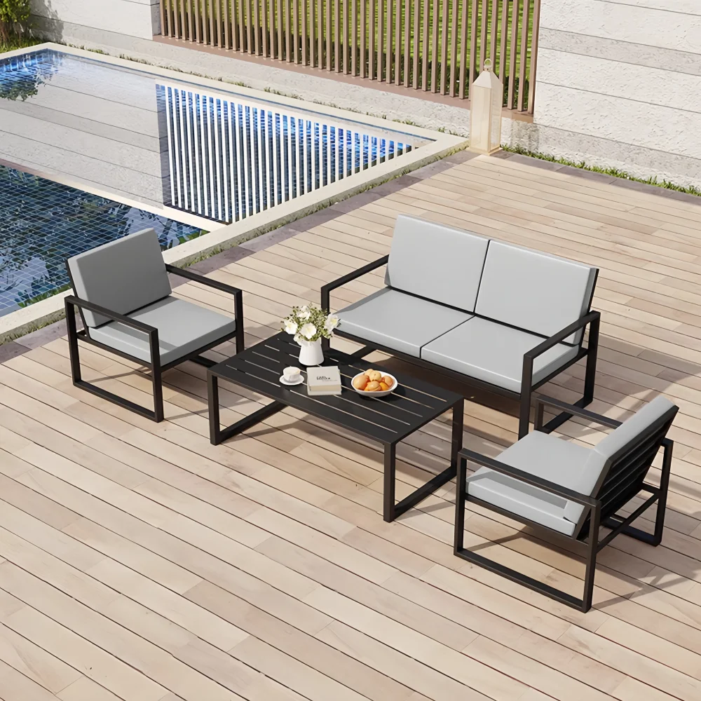 Outdoor tables and chairs courtyard sales garden open-air modern commercial waterproof sunscreen High Quality
