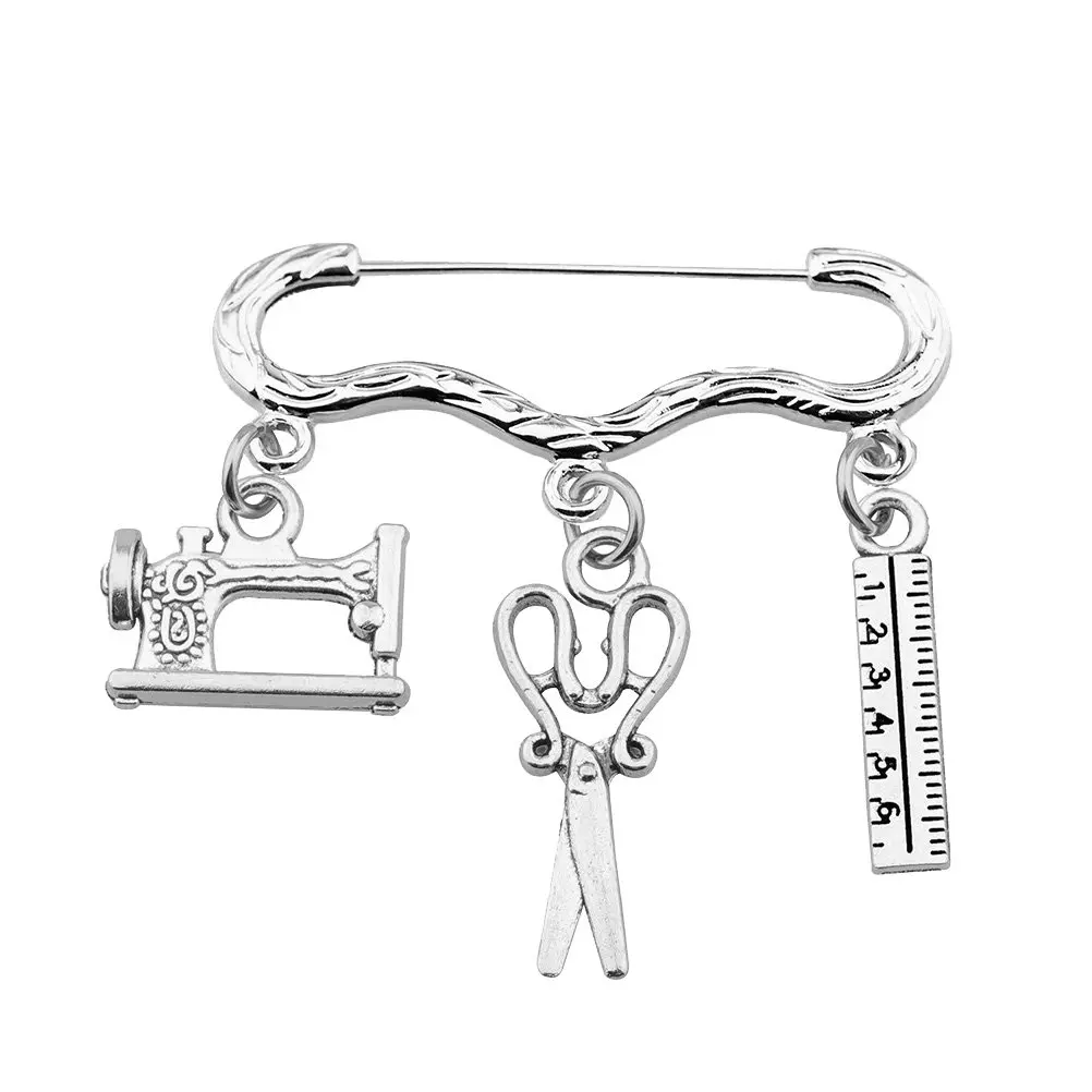 1Pcs Sewing Machine Brooch Tailor Theme Clothing Accessory Creative Breastpin Party Ornament Creative Brooch Tailor Breastpin
