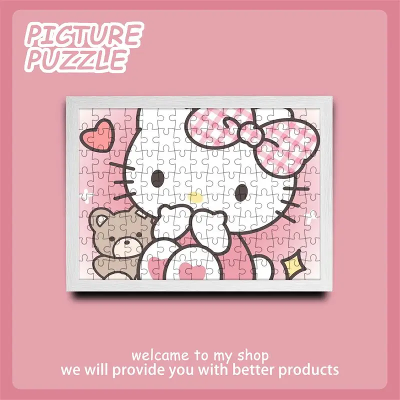 Sanrio Anime Figuret Cinnamoroll Hello Kitty Saw Puzzle Educational Toy Give Gifts To Girls Commemorate Collect Handmade Diy New