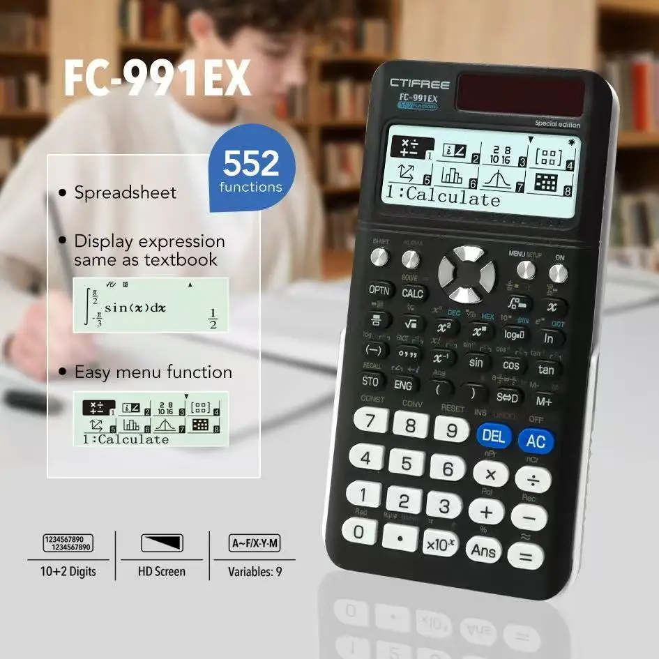 A multifunctional scientific function calculator with 522 functions, sophisticated design, suitable for student exams and teache