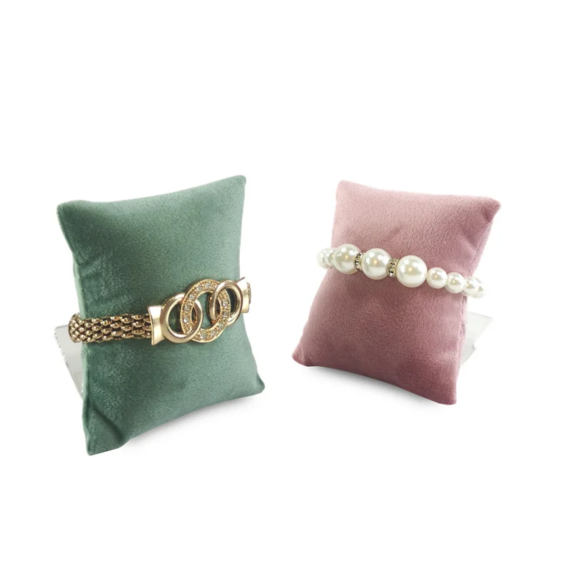 Velvet Hand Jewelry Display Pillow Watch Pillow Gift Box Inner Core Bracelet Bangle Anklet Chain Display Refreshing Cyan Pink