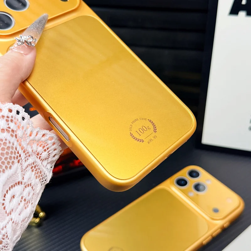 

Glass Gold Plated 17 Pro 16 Pro 15 14 13 High - Shine Glitter Protective Phone Cover