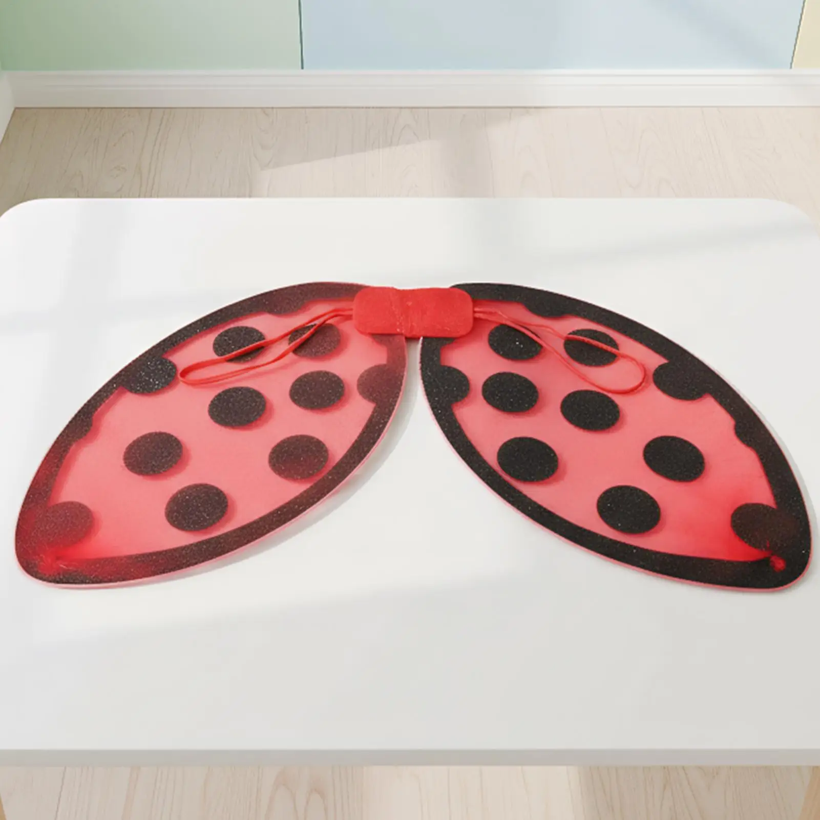 Kids Ladybug Wing Costume Accessory Foldable Design Vibrant Red Black Wings for Party Games School Play Dress Up Fun