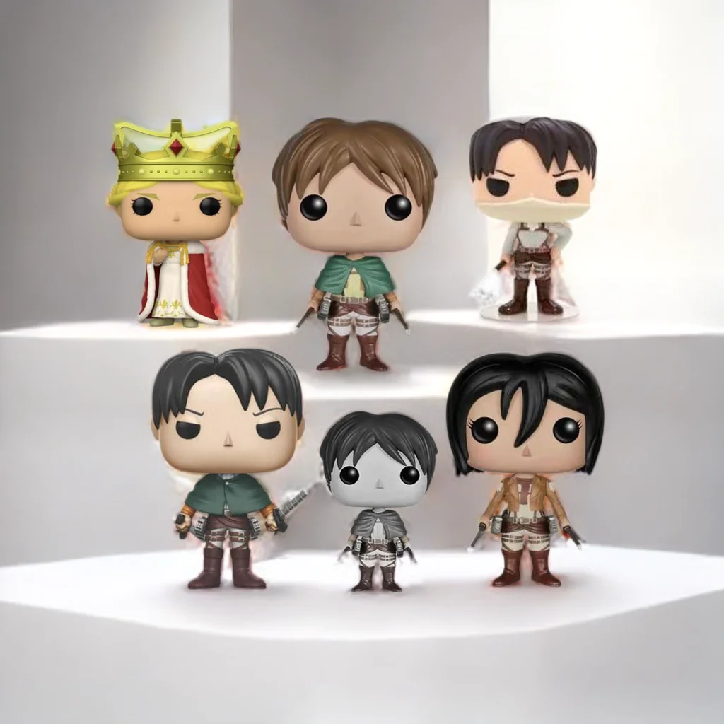 Attack on Titan Battle Levi Mikasa Ackerman Eren Jaeger Vinyl Figure Model Collection Toys