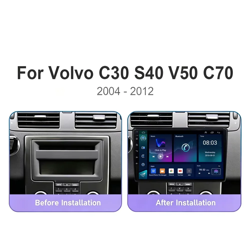Cortex-A76 Octa-Core Android 16 Car Radio For Volvo c30 S40 V50 C70 2004 - 2012 Stereo Head Unit Multimedia Player Touch Screen