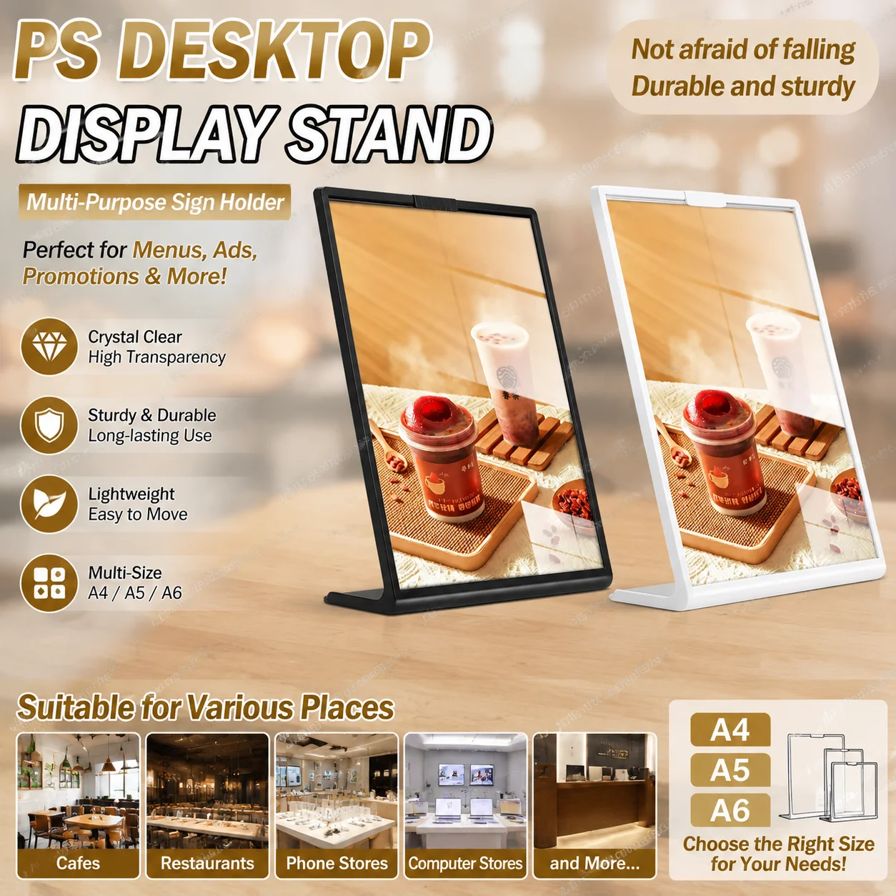 Café/Restaurant/Mobile Phone Store/Computer Store/And Other Multi-Purpose PS Table Cards for Multiple Occasions A4/A5/A6