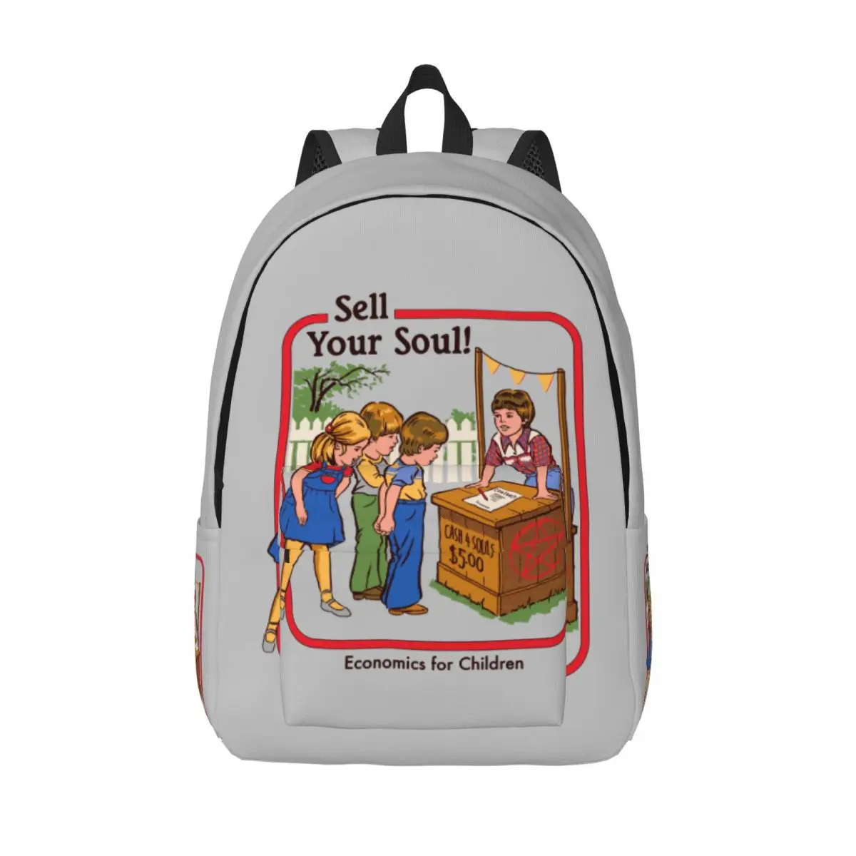 Vintage 70s 80s Black Humour Sell Your Soul Cool Backpack Sports High School Funny Nostalgia Art Daypack for Men Women Bag