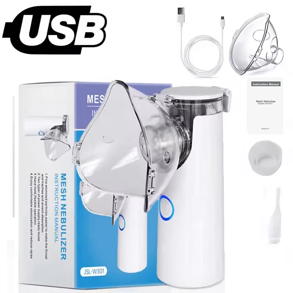 Mini Nebulizer Handheld Portable Atomizer Medical Silent Inhaler Cough Asthma Humidifier for Adult Kids Mask Recharge Nebulizer