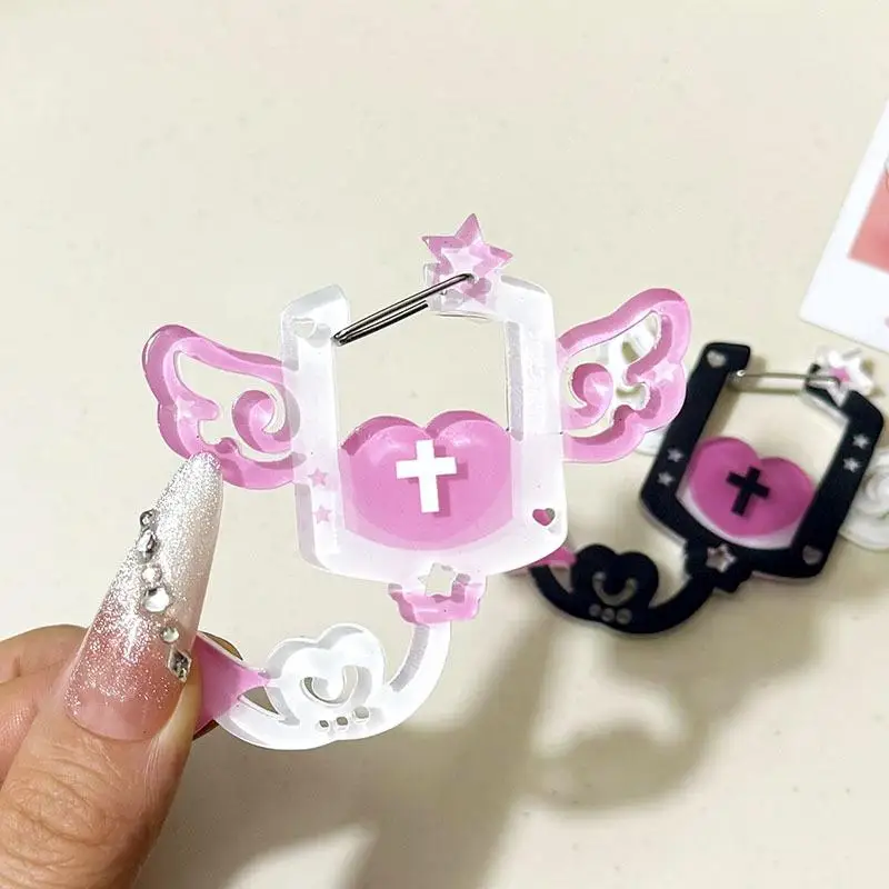 Kawaii Illustration Trinkets Keychain Bag Charms Acrylic Pendant Decoration Carabiner Backpack Pendant Handbook Decoration Gift