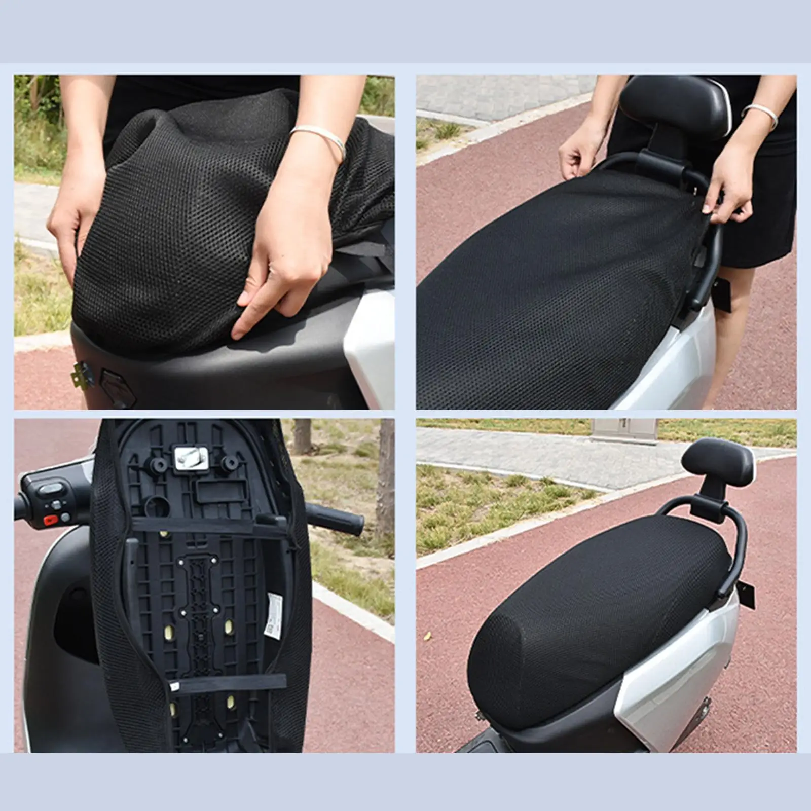 Bike Seat Cover for Electric Bicycle Polyester Nonslip Breathable Saddle Protector Sun Shield Heat Insulation Comfortable