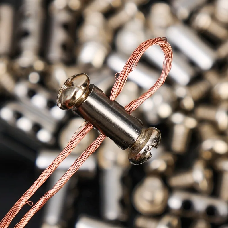 100/10PCS Steel Wire Rope Cable Clamp Metal Copper Clip Adjustable Screw Metal Fixture Sling Fastener Accessories for 1.2-2.5mm