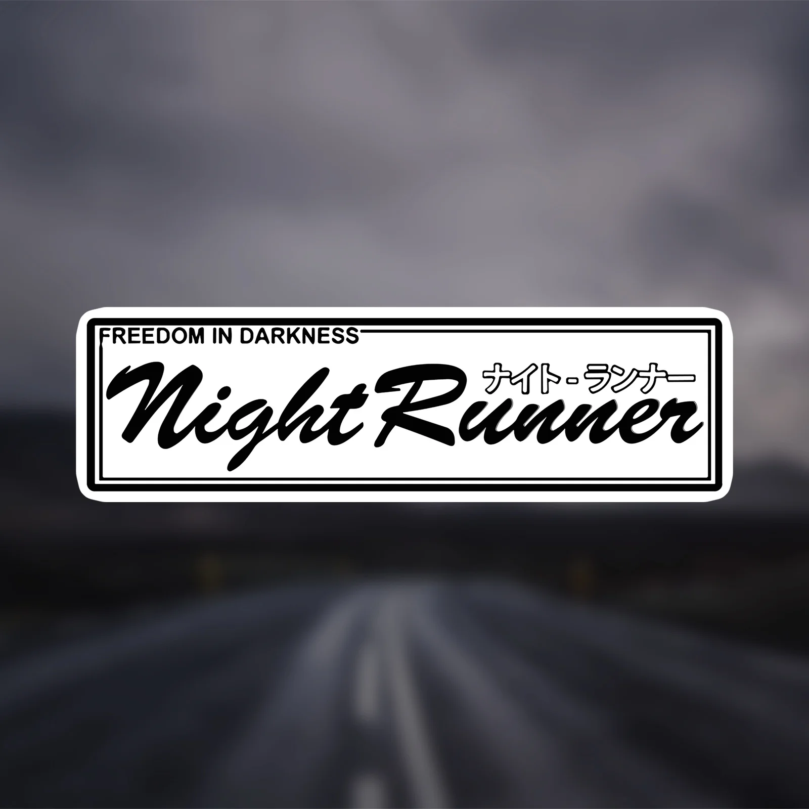 Night Runner JDM Racing and Drift Sticker - Durable PVC Multi-Purpose Decal for Cars, Trucks, SUVs, Water Bottles, and More