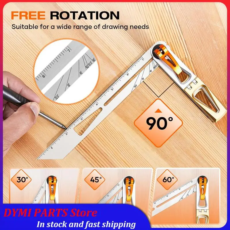 

Global Sale-Stainless Steel Dovetail Clamps, Precise 1:6 And 1:8 Slopes For Woodworking -T-Bevel Sliding Angle Ruler Protractor