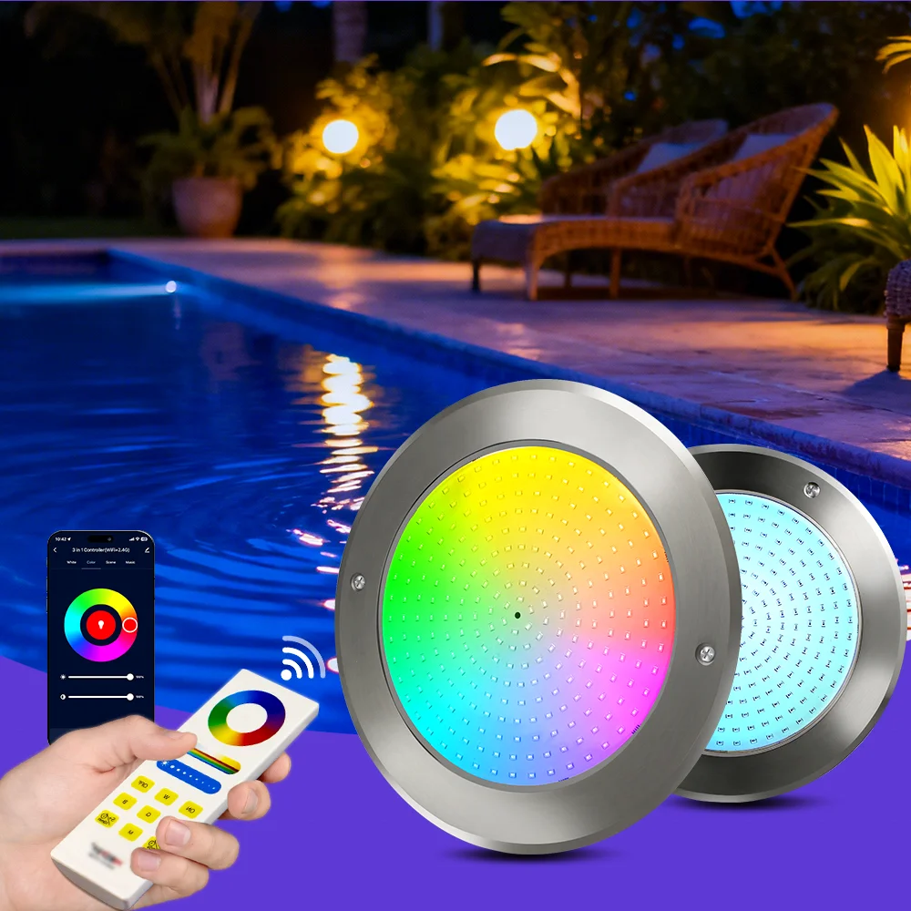 

35W 12V RGBW Smartphone Slim Flat Swimming Pool Lights IP68 Underwater Light 316SS LED Underwater Lighting