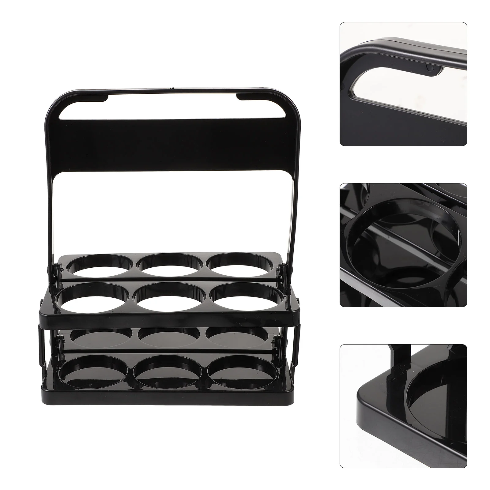 

Sports Bottle Cage Water Rack Kettle Beverage Storage Cup Holder Stand with Handle Carrier Foldable Organizer Carrying