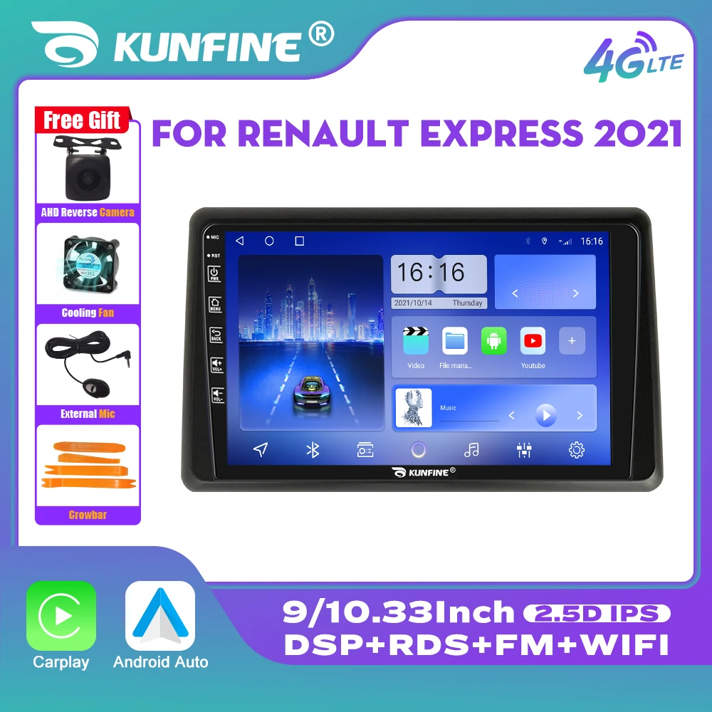 10.33 Inch Car Radio For RENAULT EXPRESS 2021 2Din Android Octa Core Car Stereo DVD GPS Navigation Player QLED Screen Carplay