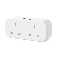 HITRENDS UK Multi-Plug Extension Adapter Wall Charger Power Outlet with 2 USB Ports 2 Home AC Power Strips Surge Protection