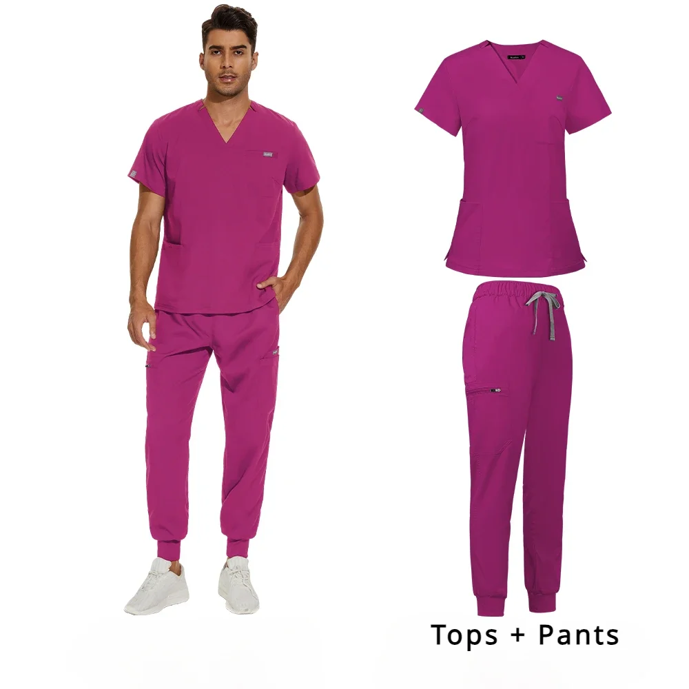 Männer Peelings medizinische Uniform Labor Set männlich Großhandel Klinik Krankenhaus Arzt Overalls V-Ausschnitt Mode Peeling Apotheke Krankens ch wester Kleidung