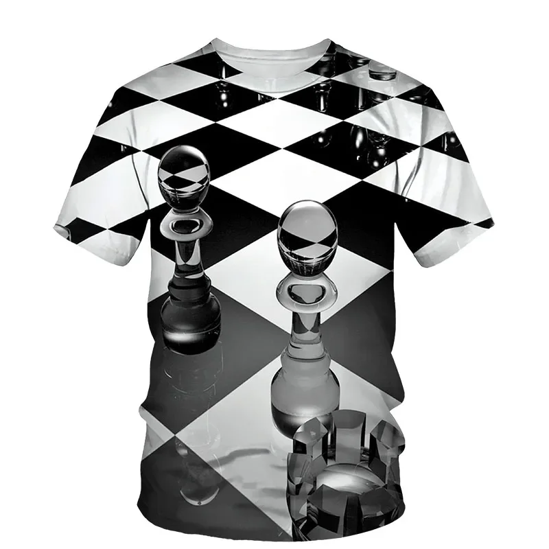

Vintage Fun Chess Graphics 3D Printed Quick Dry Breathable Sport Men's Plus Size Round Neck T-shirt Camiseta Deportiva Hombre