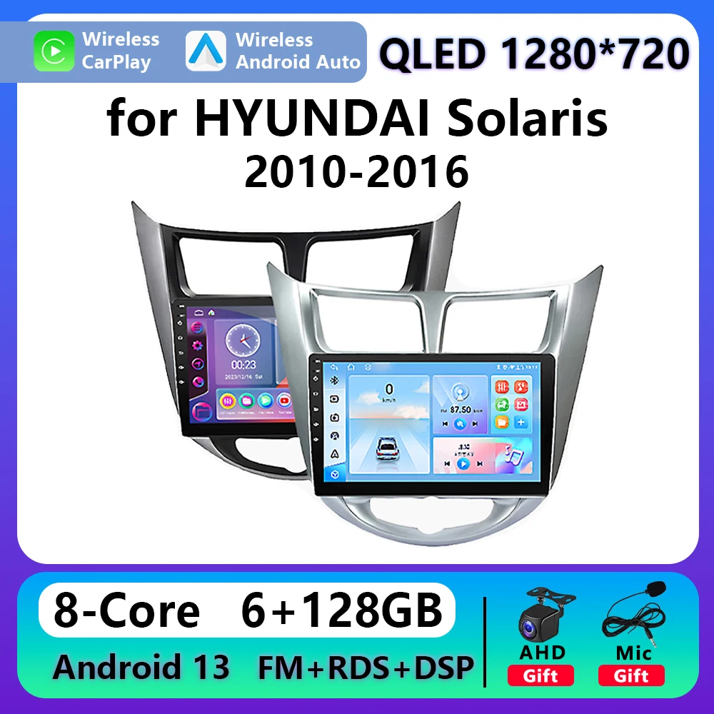 Car Radio For Hyundai Solaris 1 Accent i25 2010-2016 Multimedia Video Player CarPlay Android Auto Navigation GPS 2din Autoradio