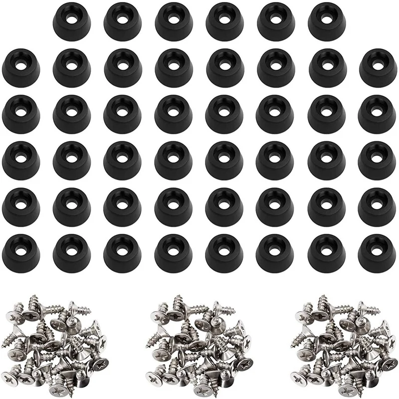 

480 Pcs Soft Cutting Board Rubber Feet With Stainless Steel Screws 0.28 X 0.59 For Furniture, Electronics And Appliances