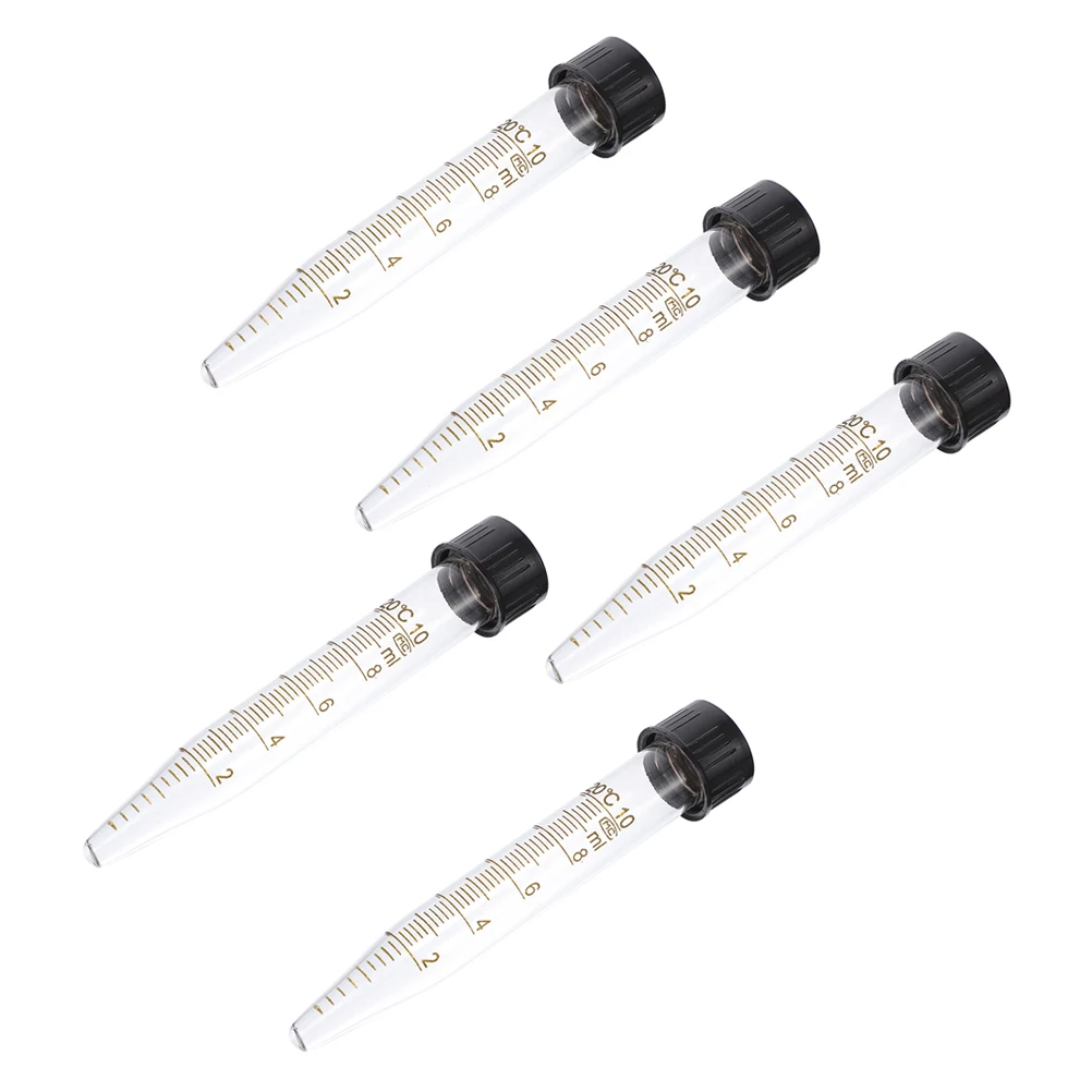 

5Pcs Centrifuge Tubes 10Ml Bottom with Screw Caps High Transparency Measurement Scale Laboratory Supplies for Molecular
