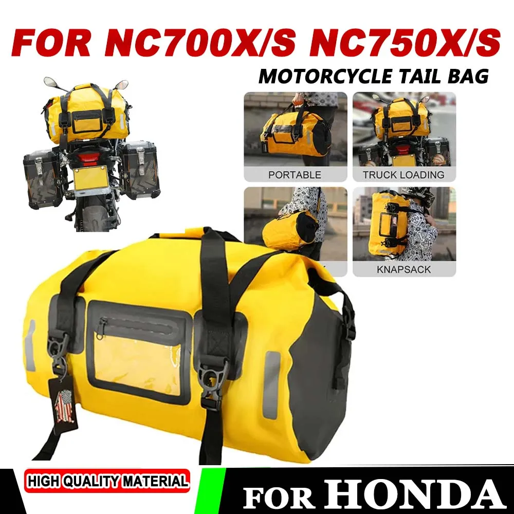 

For HONDA NC700X NC750X NC750 X/S NC700 X/S 2024 Waterproof Tail Bag Travel Outdoor Bag 40/66L Seat Bag Luggage Bag Backpack