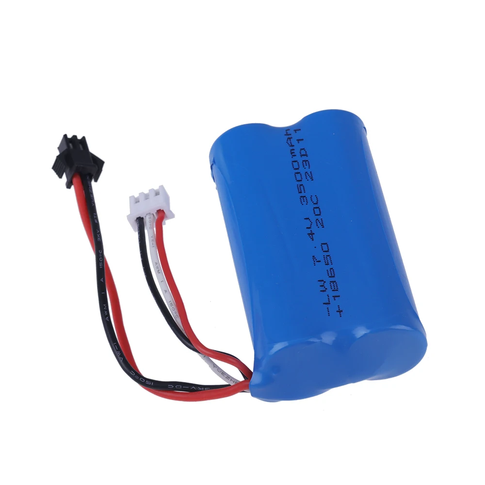 7.4V 3500mAh 18650 Lipo Battery for WPL MN99S D90 U12A S033g Q1 H101 Rc Boats Cars Tanks Drones Parts 2S 7.4V Battery SM Plug