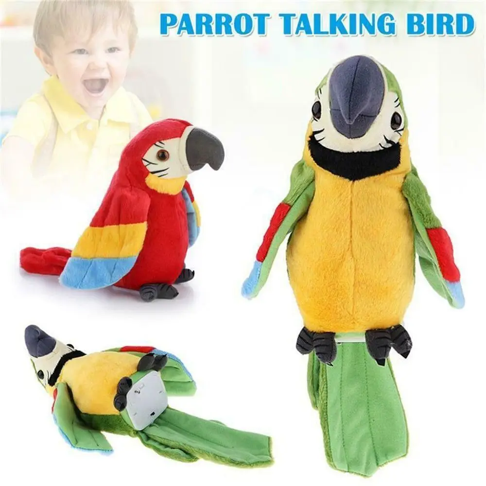 Repeat Parrot Talking Birds Moves Your Voice Gift Joke and Fun Toy Imitates Fun Cute Plush Kids Toys Imitates Voice Gift